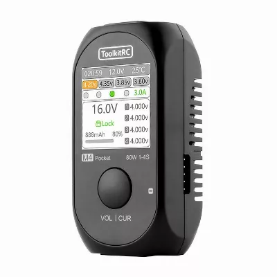 ToolkitRC M4 Pocket LiPo 1-4S 5A Ladegerät DC 7-25V USB-C