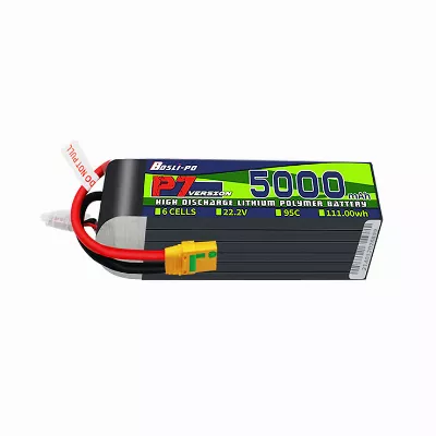 BosLipo P7 Batterie 5000mAh 22,2V 6S 95C Lipo Akku XT60 Plug