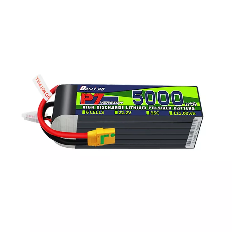 BosLipo P7 Batterie 5000mAh 22,2V 6S 95C Lipo Akku XT60 Plug