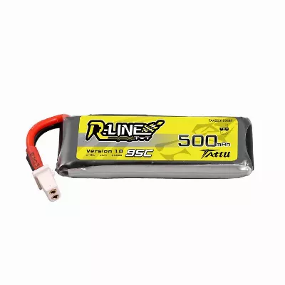 Tattu R-Line Batterie 500mAh 3.7V 1S 1P 95C Lipo Akku BT2.0 Plug