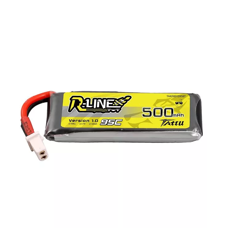 Tattu R-Line Batterie 500mAh 3.7V 1S 1P 95C Lipo Akku BT2.0 Plug