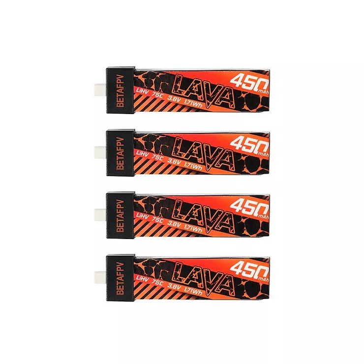 BetaFPV LAVA Lipo Akku 75C LiHV 450mAh 1S 4 Stück