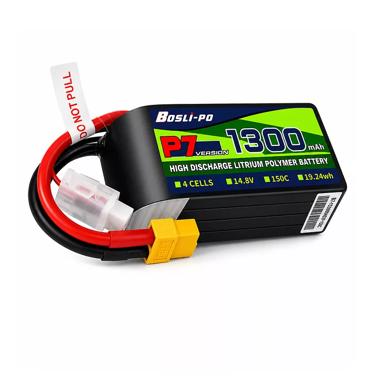 BosLipo P7 Batterie 1300mAh 14,8V 4S 150C Lipo Akku XT60 Plug