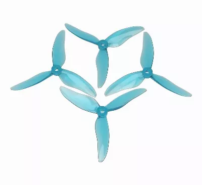 Gemfan 51499 Hurricane 3-Blatt-Propeller Klar Blau 2xCW, 2xCCW 5 Zoll