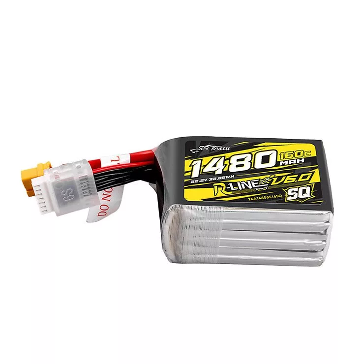 Tattu R-Line Version 6.0 Lipo Akku 1480mAh 160C 6S 22.2V XT60 Plug SQ