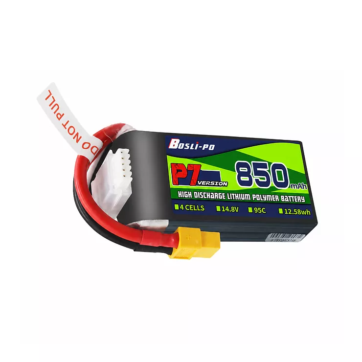 BosLipo P7 Batterie 850mAh 14,8V 4S 95C Lipo Akku XT30 Plug