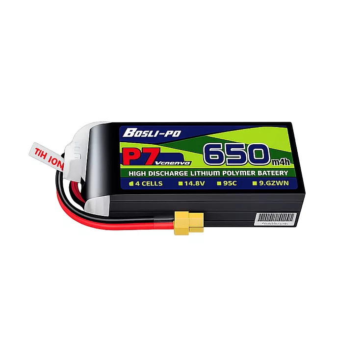 BosLipo P7 Batterie 650mAh 14,8V 4S 95C Lipo Akku XT30 Plug