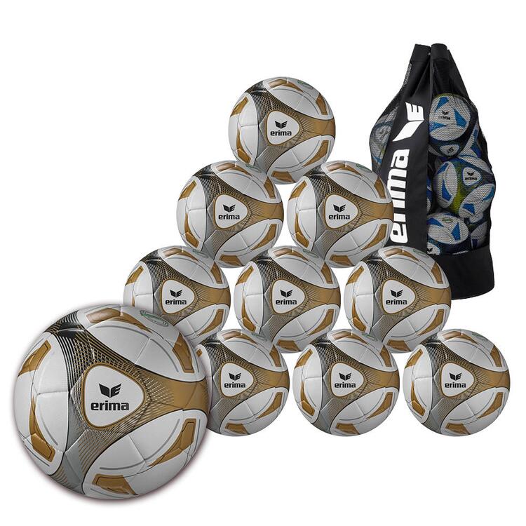 Erima Hybrid Training Fußball 10er Ballpaket inkl. Ballsack 7192508