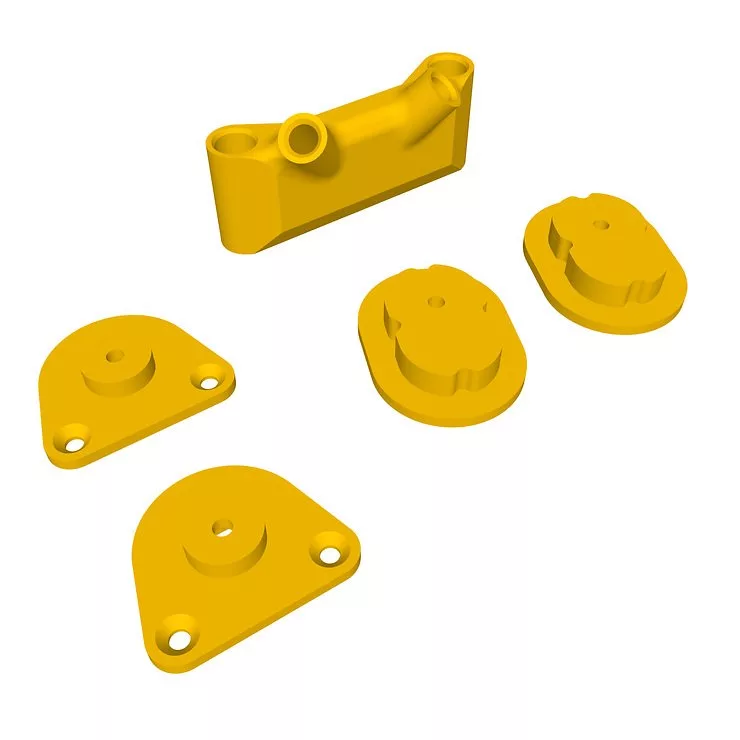 iFlight AOS V5 DJI O4 Air Unit Pro Adapter Set 3D Druck TPU Gelb