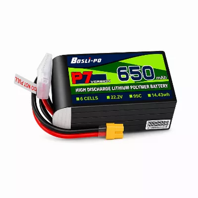 BosLipo P7 Batterie 650mAh 22,2V 6S 95C Lipo Akku XT30 Plug