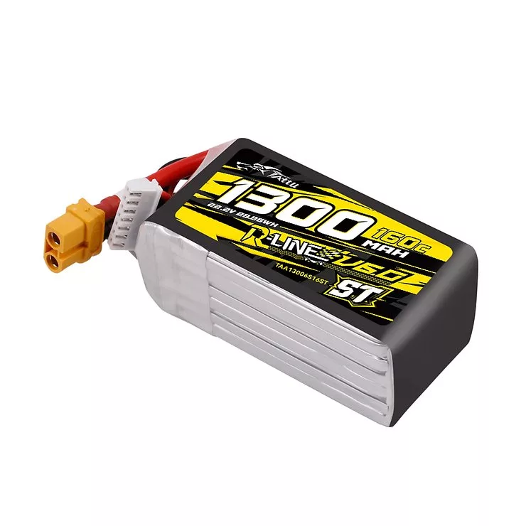 Tattu R-Line Version 6.0 1300mAh 22.2V 160C 6S1P Lipo Akku XT60U-F Plug