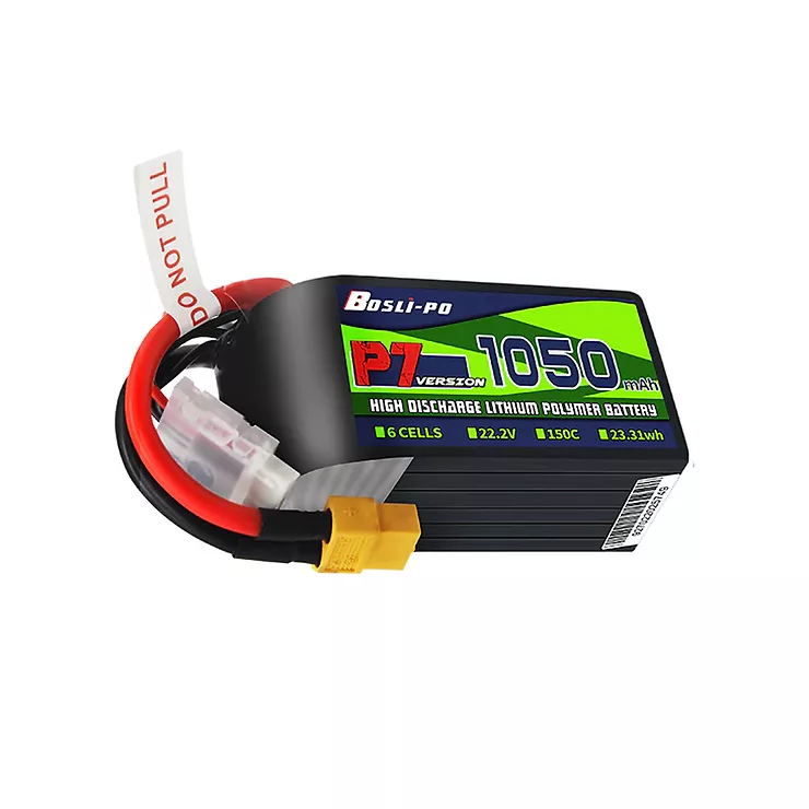 BosLipo P7 Batterie 1050mAh 22,2V 6S 150C Lipo Akku XT60 Plug