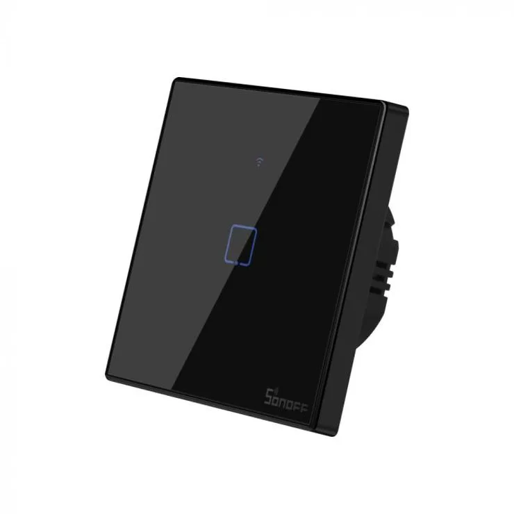 SONOFF T3EU1C WiFi Smart Wandschalter – 1 Taster – schwarz