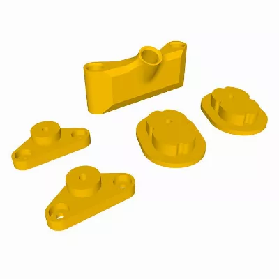 iFlight AOS V5 DJI O4 Air Unit (Lite) Adapter Set 3D Druck TPU Gelb