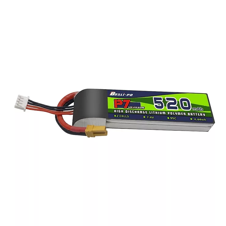 BosLipo P7 Batterie 520mAh 7,4V 2S 95C Lipo Akku XT30 Plug