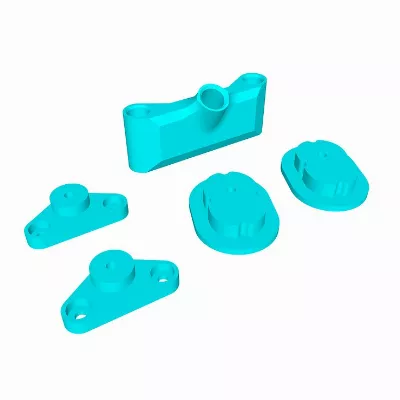 iFlight AOS V5 DJI O4 Air Unit (Lite) Adapter Set 3D Druck TPU Blau Neon
