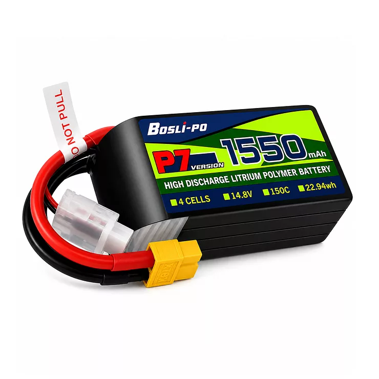 BosLipo P7 Batterie 1550mAh 14,8V 4S 150C Lipo Akku XT60 Plug