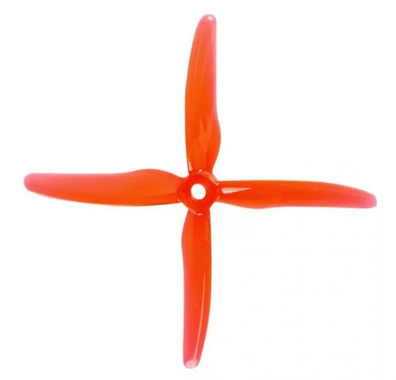 Gemfan 51455 Hurricane 4 Blatt Propeller Klar Rot 4 Stück 5 Zoll