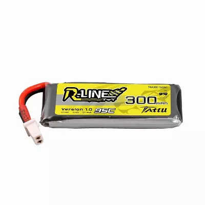 Tattu R-Line Batterie 300mAh 3.8V 95C 1S 1P HV Lipo Akku BT2.0 Plug