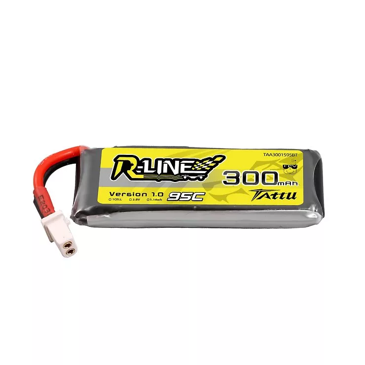 Tattu R-Line Batterie 300mAh 3.8V 95C 1S 1P HV Lipo Akku BT2.0 Plug