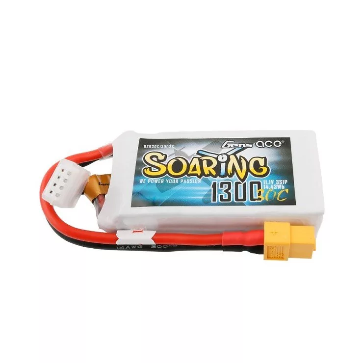 Gens ace Soaring 1300mAh 11.1V 30C 3S1P Lipo Battery XT60