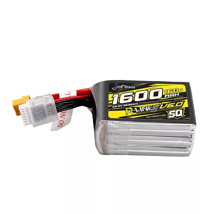 Tattu R-Line Version 6.0 Lipo Akku 1600mAh 160C 6S 22.2V XT60 Plug SQ