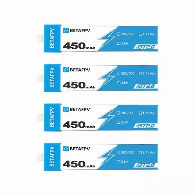 BetaFPV Lipo BT2-0 450mAh 1S 30C 4 Stück