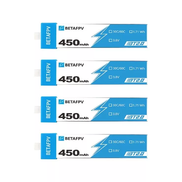 BetaFPV Lipo BT2-0 450mAh 1S 30C 4 Stück