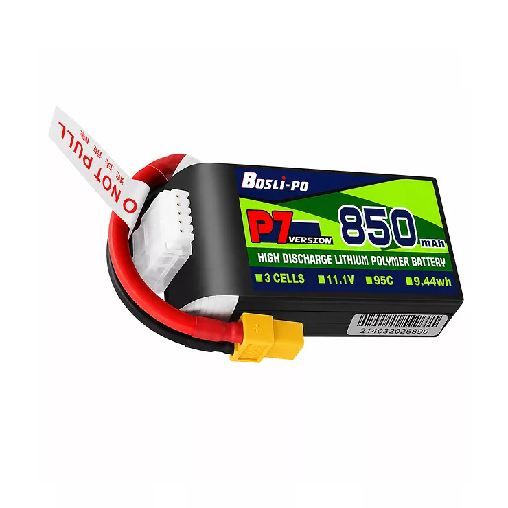BosLipo P7 Batterie 850mAh 11,1V 3S 95C Lipo Akku XT30 Plug