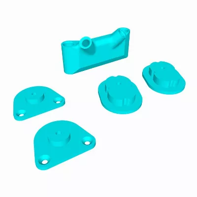 iFlight AOS V5 DJI O4 Air Unit Pro Adapter Set 3D Druck TPU Blau Neon