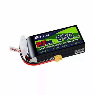 BosLipo P7 Batterie 650mAh 11,1V 3S 95C Lipo Akku XT30 Plug