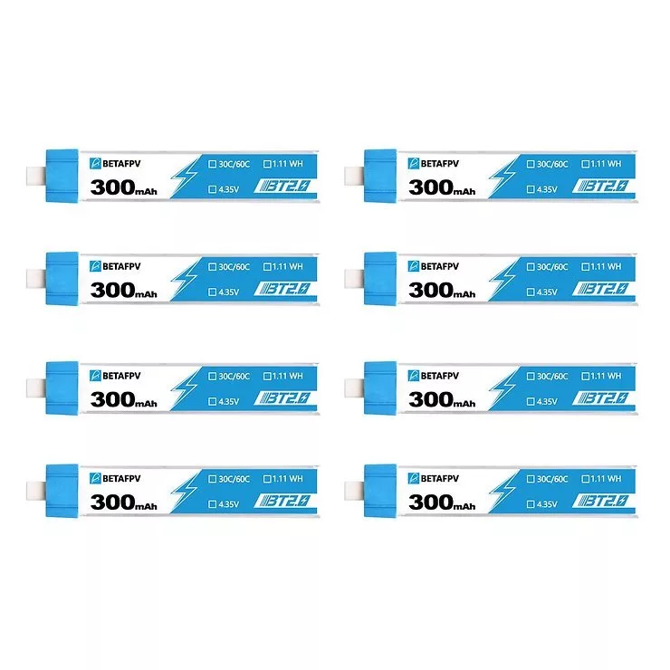 BetaFPV Lipo BT2-0 300mAh 1S 30C HV 8 Stück