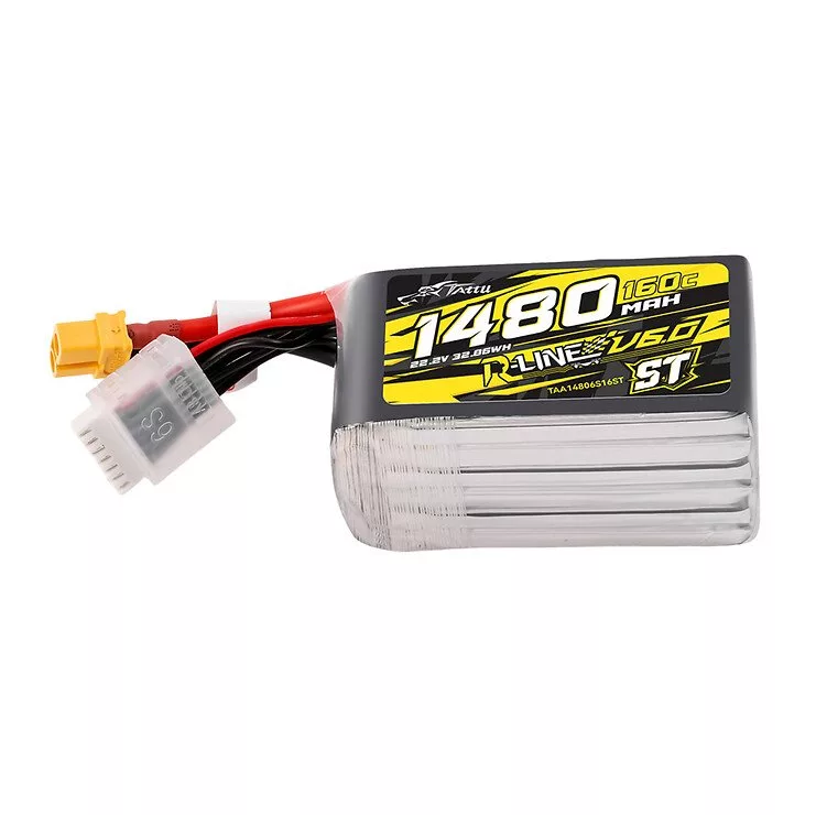 Tattu R-Line Version 6.0 Lipo Akku 1480mAh 160C 6S 22.2V XT60 Plug ST